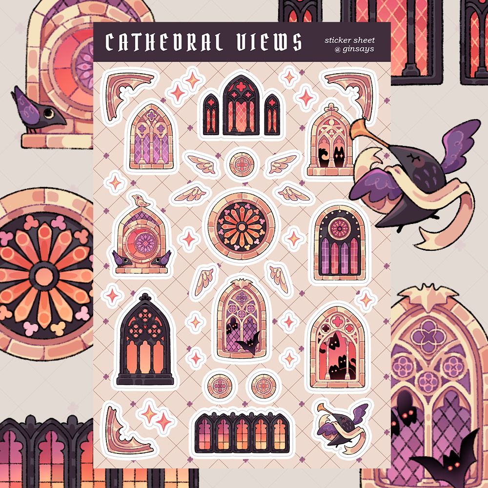 Cathedral Windows Sticker Sheet