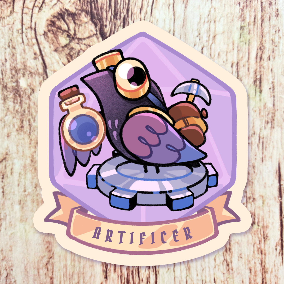 D&D Crow Artificer 3" Vinyl Sticker