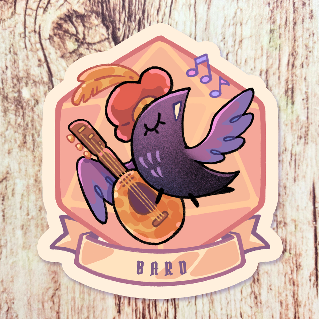 D&D Crow Bard 3" Vinyl Sticker