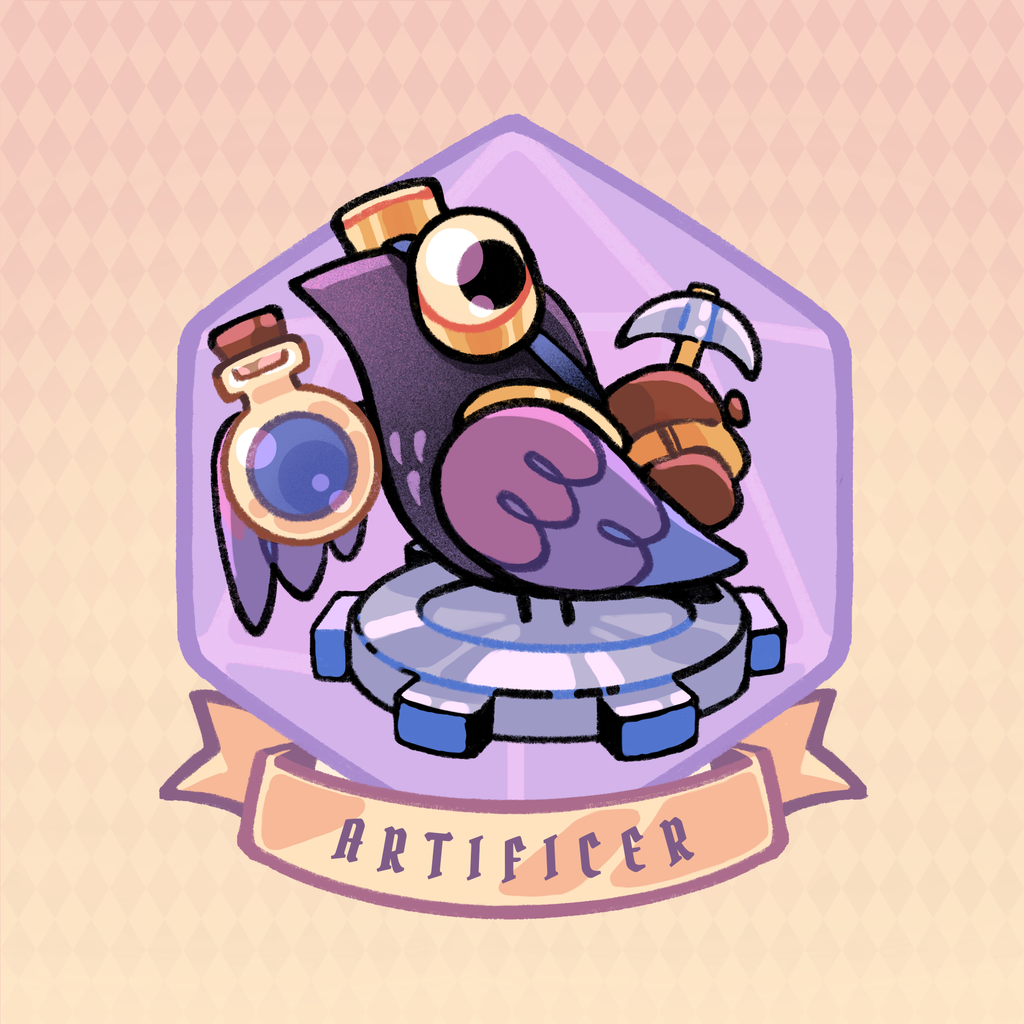 D&D Crow Artificer 3" Vinyl Sticker