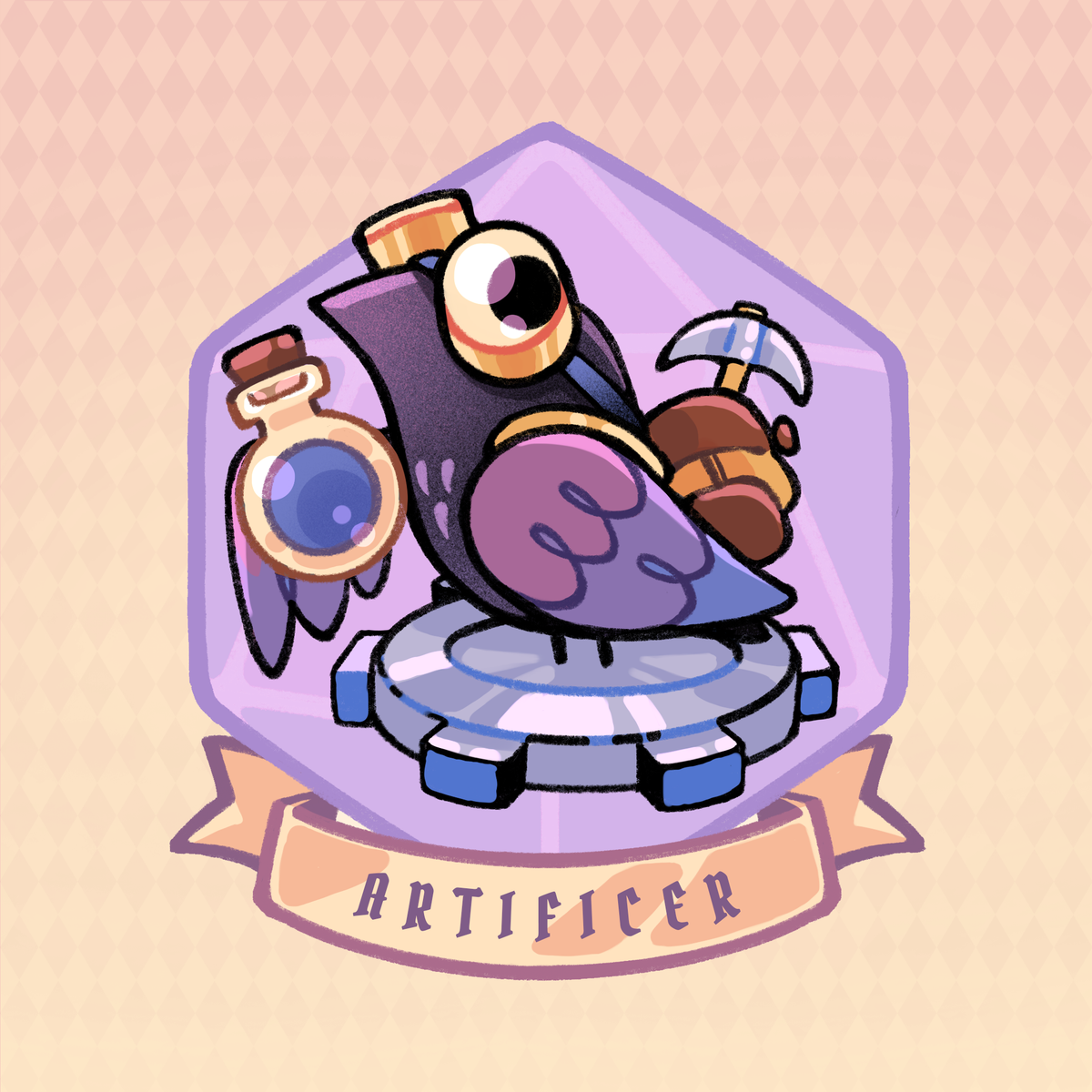 D&D Crow Artificer 3" Vinyl Sticker