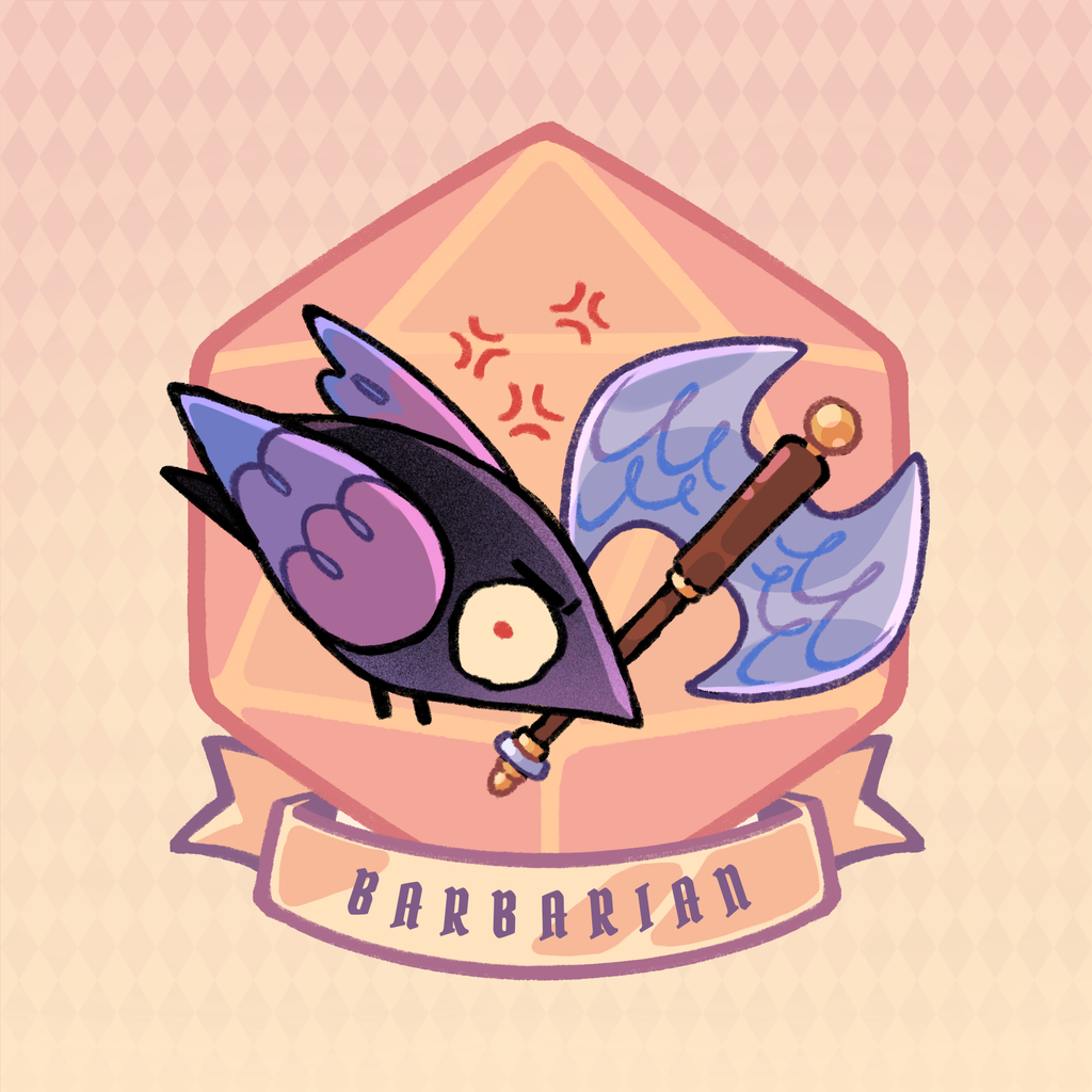 D&D Crow Barbarian 3" Vinyl Sticker