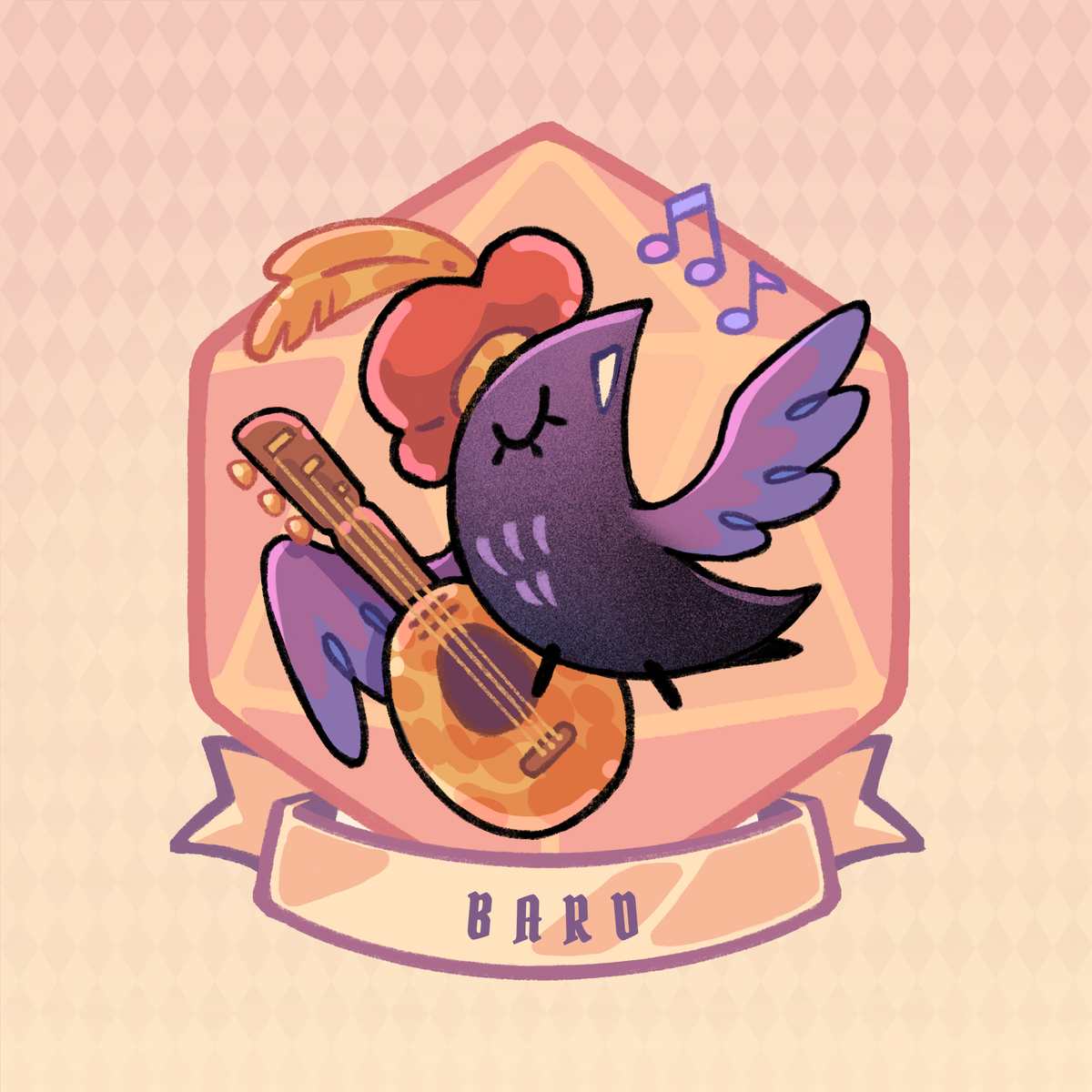 D&D Crow Bard 3" Vinyl Sticker