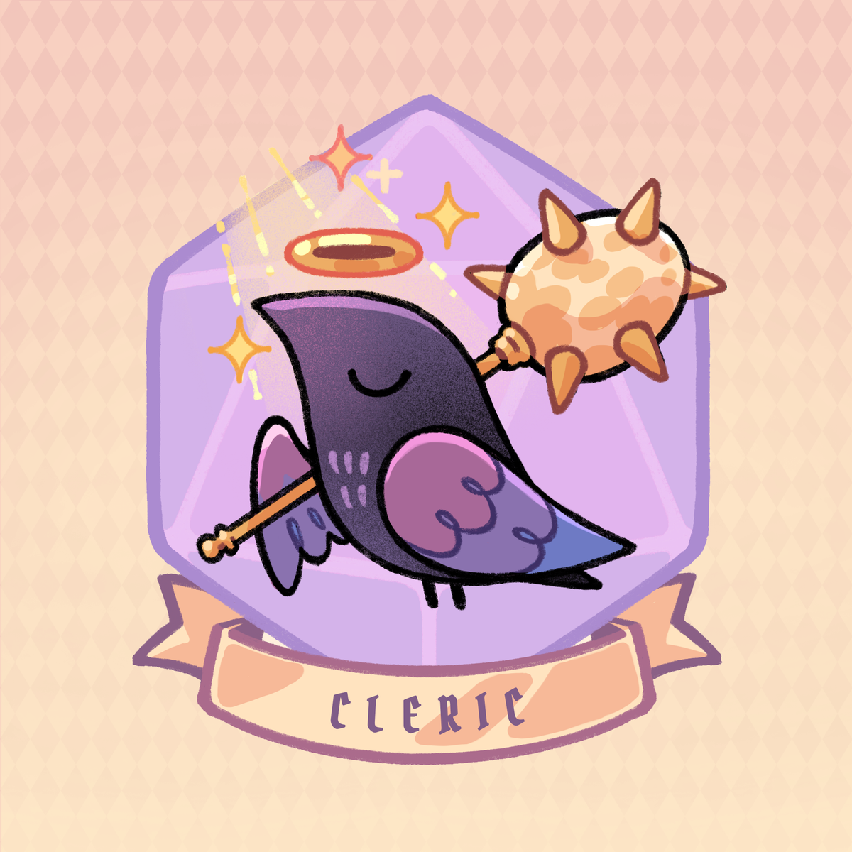 D&D Crow Cleric 3" Vinyl Sticker