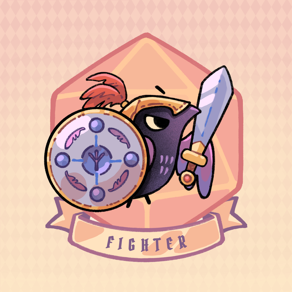 D&D Crow Fighter 3" Vinyl Sticker