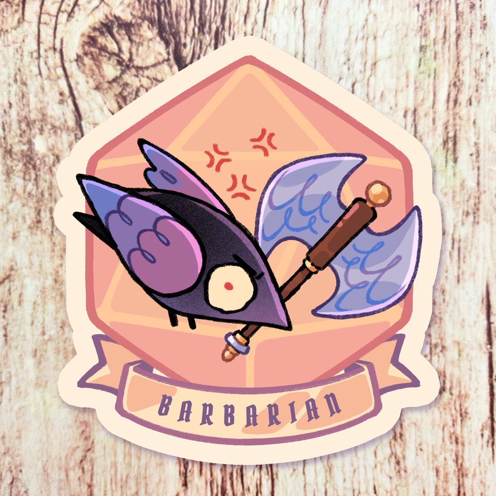 D&D Crow Barbarian 3" Vinyl Sticker