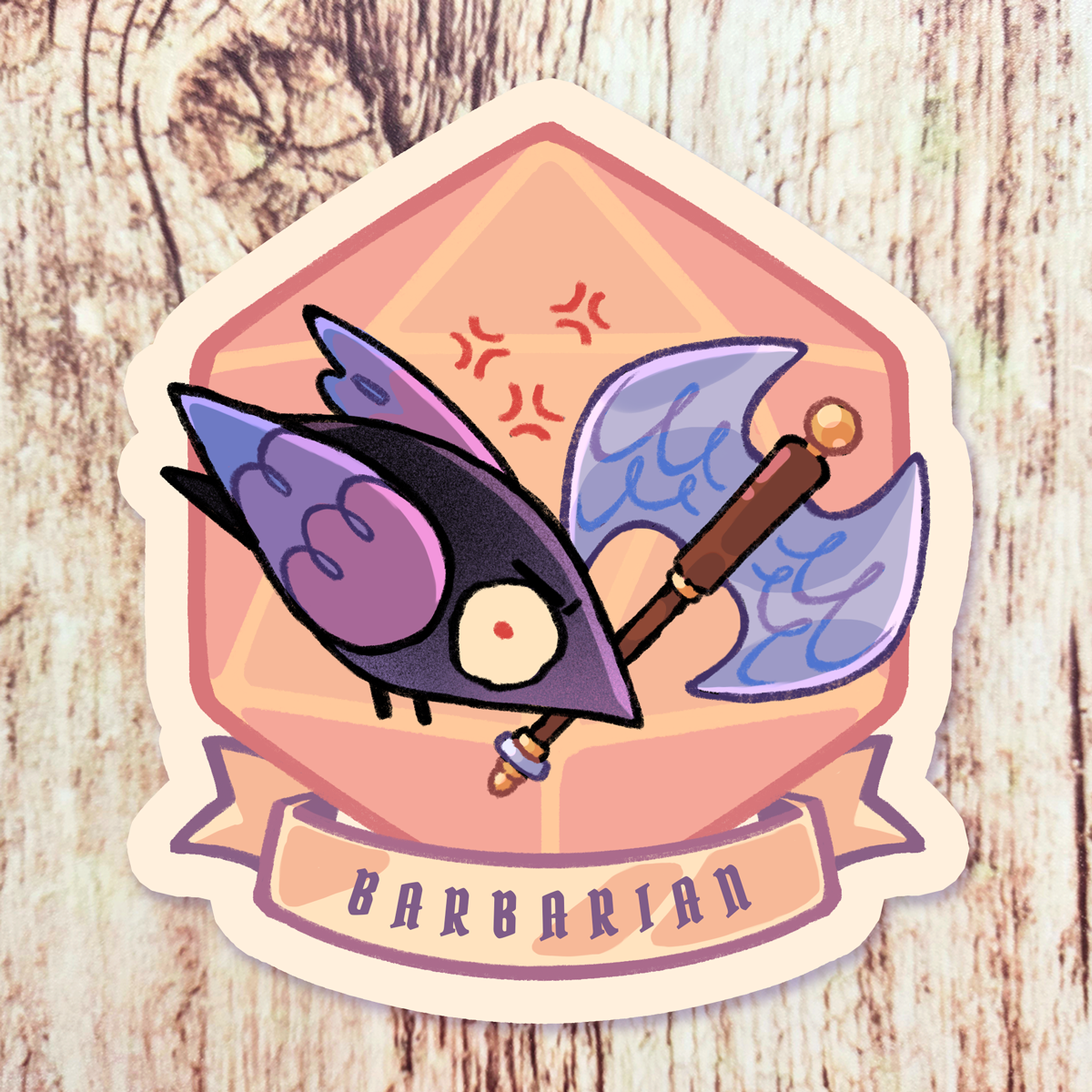 D&D Crow Barbarian 3" Vinyl Sticker
