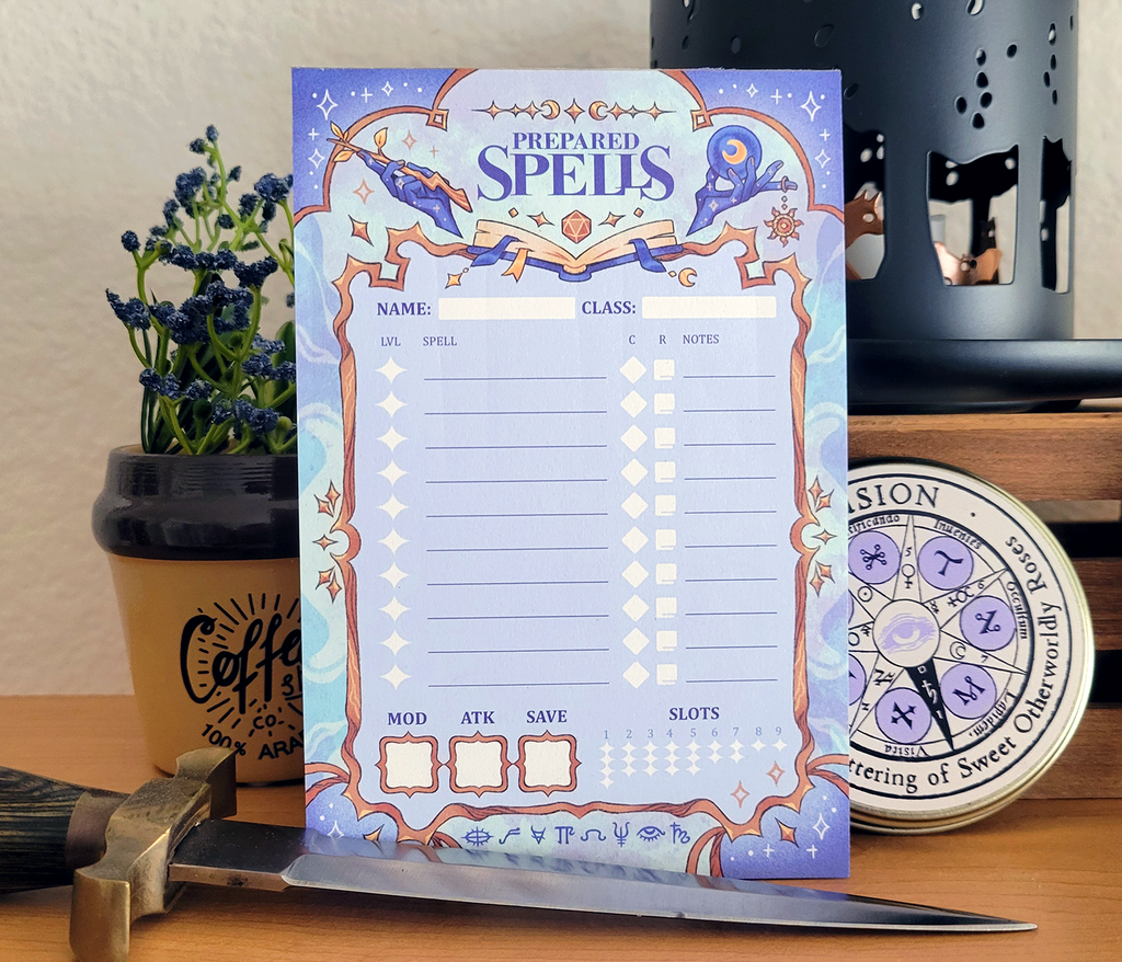 D&D Prepared Spells Memo Pad