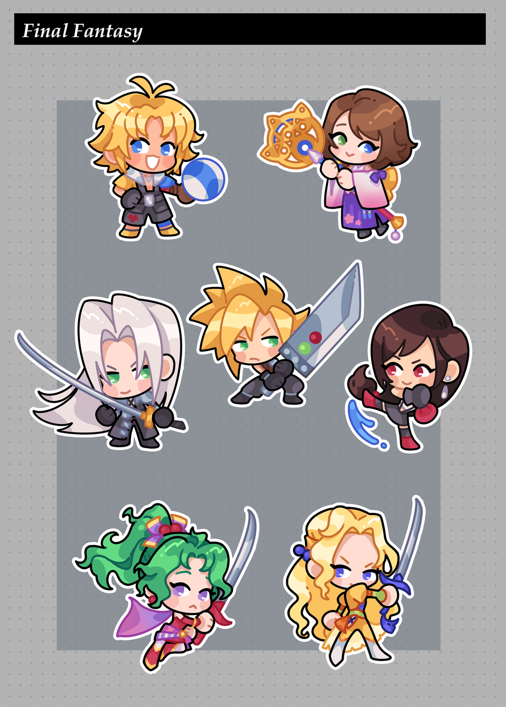 Final Fantasy 3" Vinyl Stickers