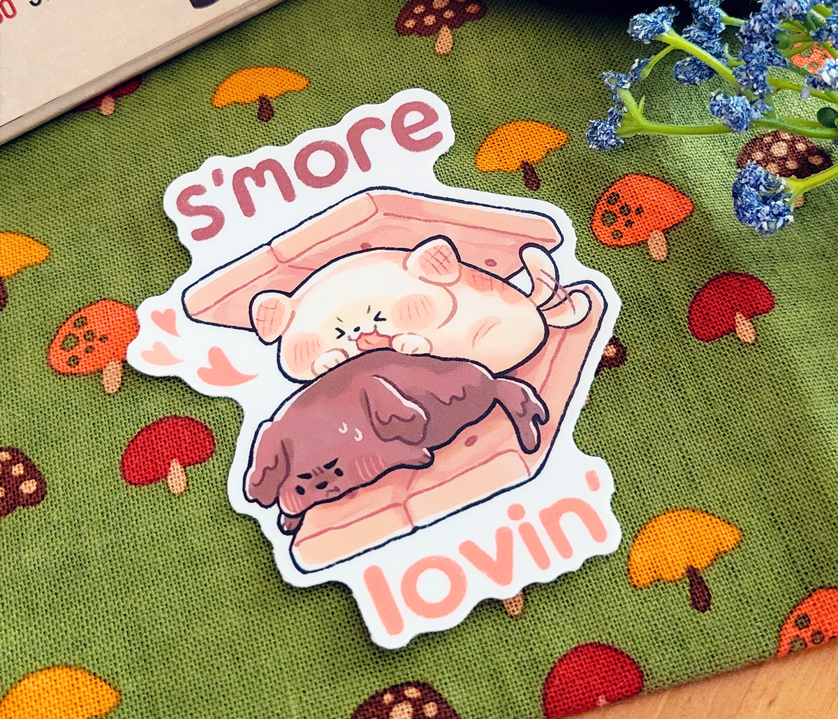 Marshmallow Dogs "S'More Lovin'" 3" Vinyl Sticker
