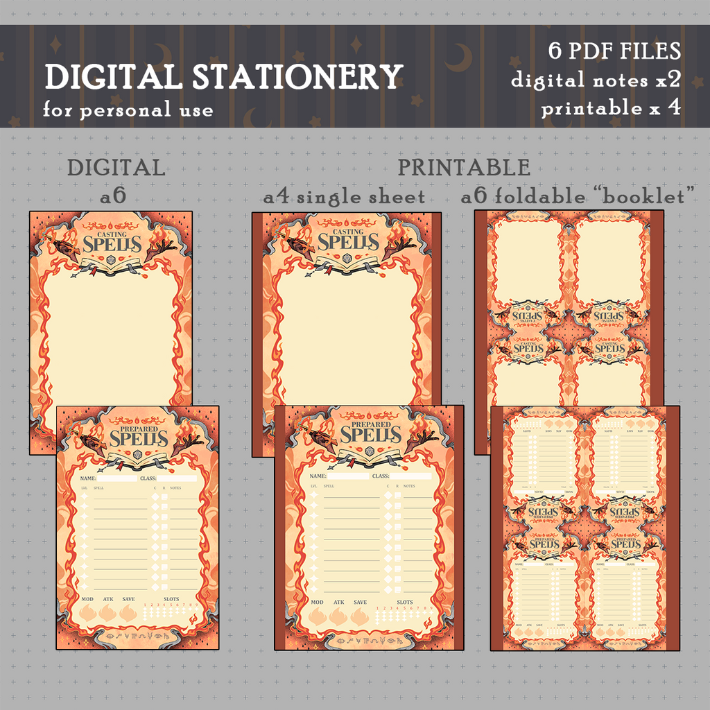 DIGITAL DOWNLOAD D&D Evocation Stationery