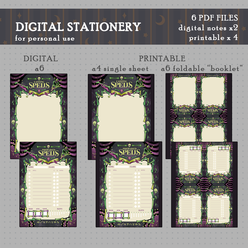 DIGITAL DOWNLOAD D&D Necromancy Stationery