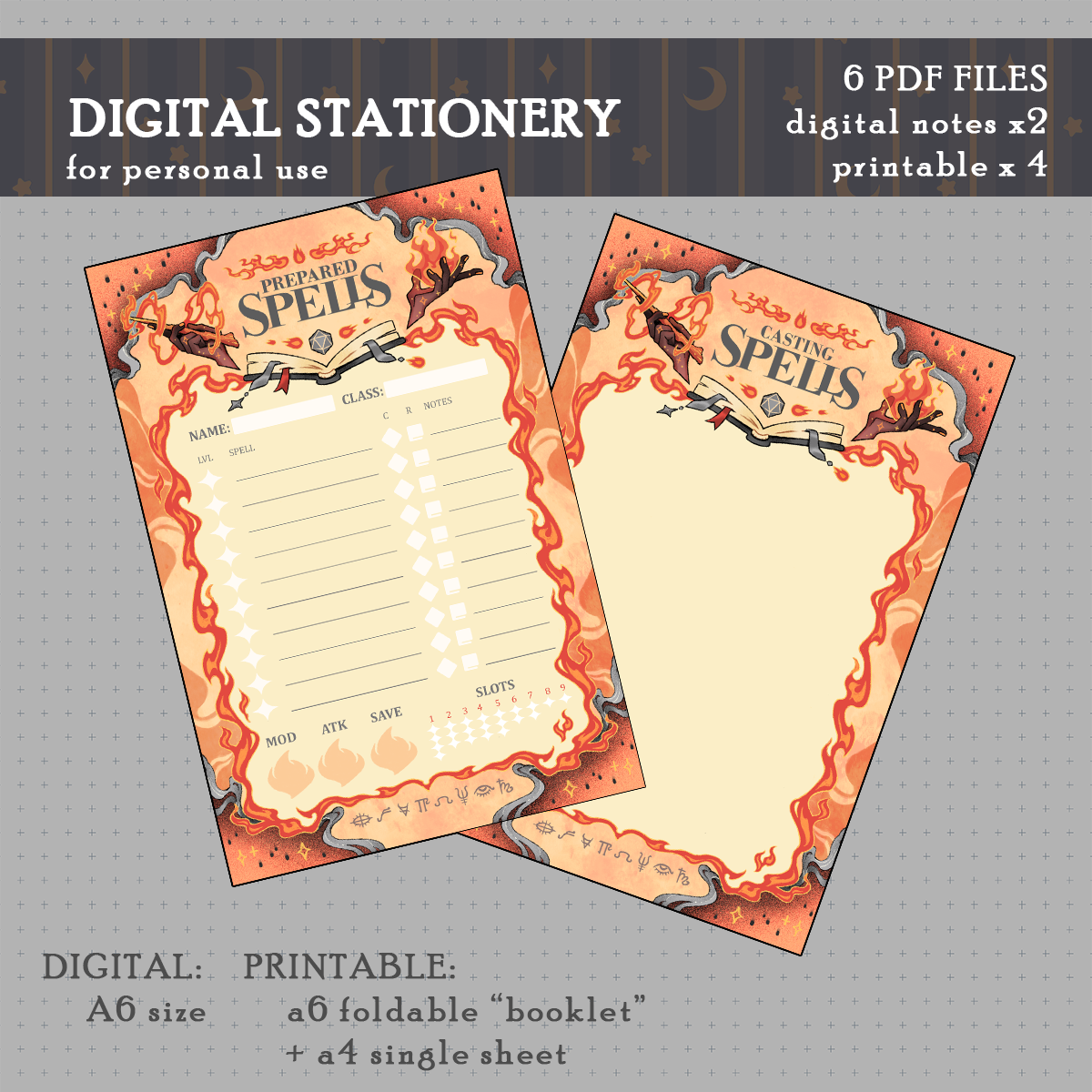 DIGITAL DOWNLOAD D&D Evocation Stationery