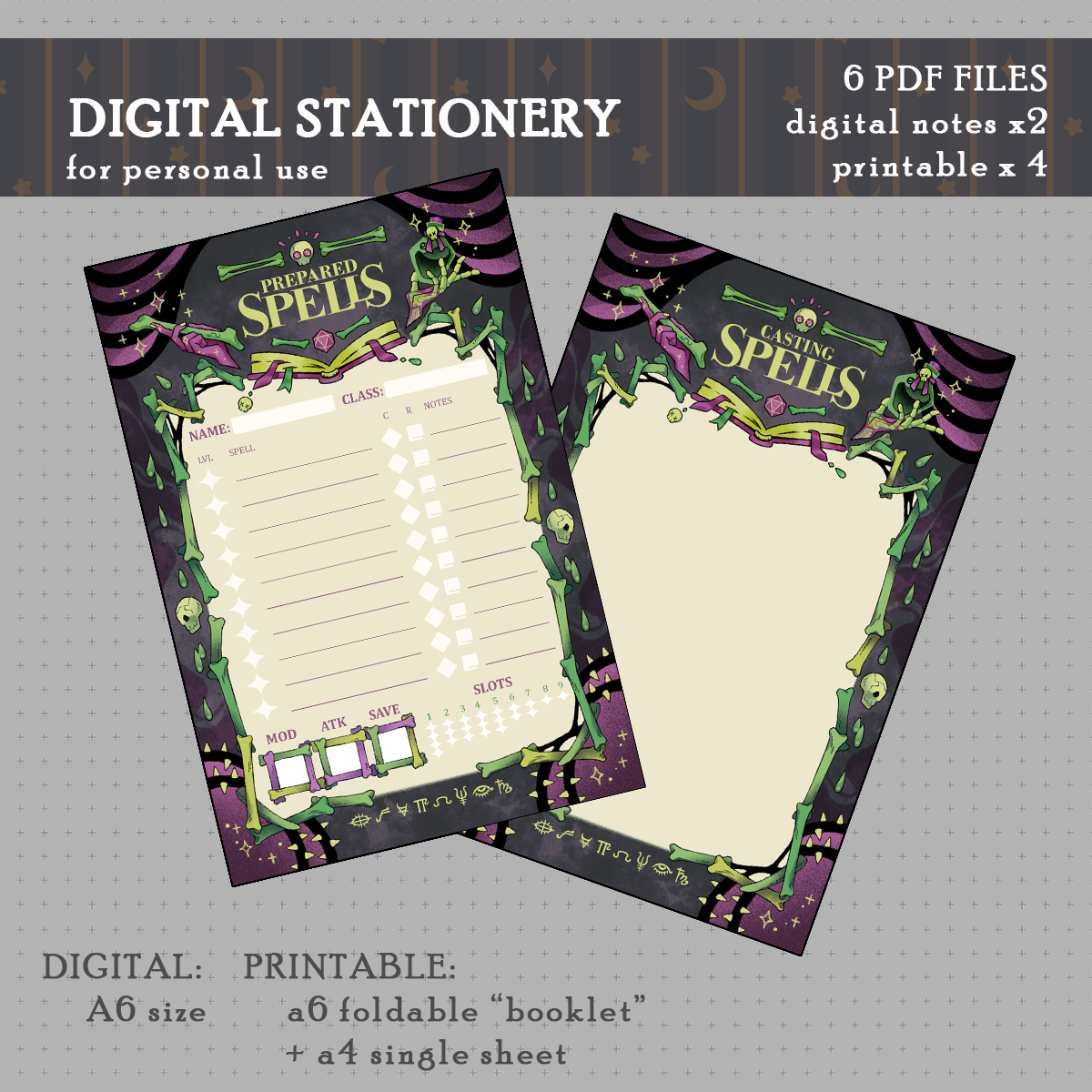 DIGITAL DOWNLOAD D&D Necromancy Stationery