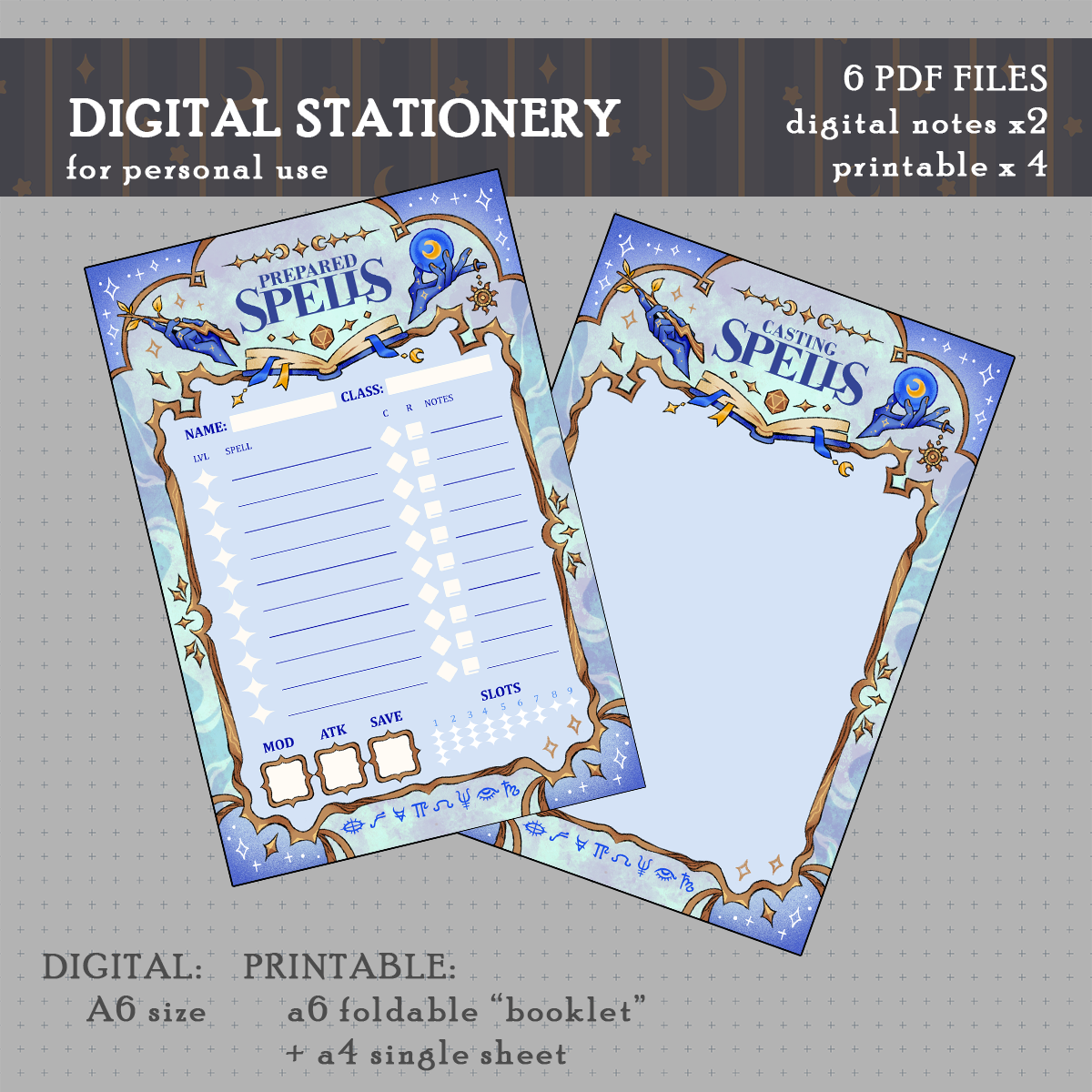 DIGITAL DOWNLOAD D&D Divination Stationery