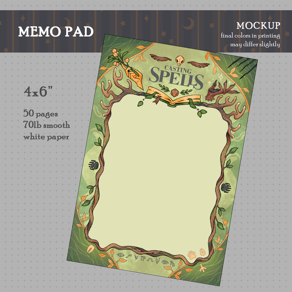 Casting Spells Memo Pad (Druid/Transmutation)