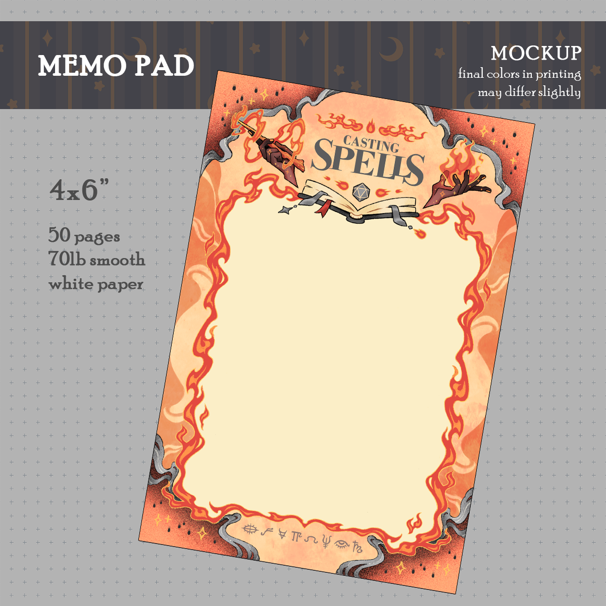 Casting Spells Memo Pad (Evocation)