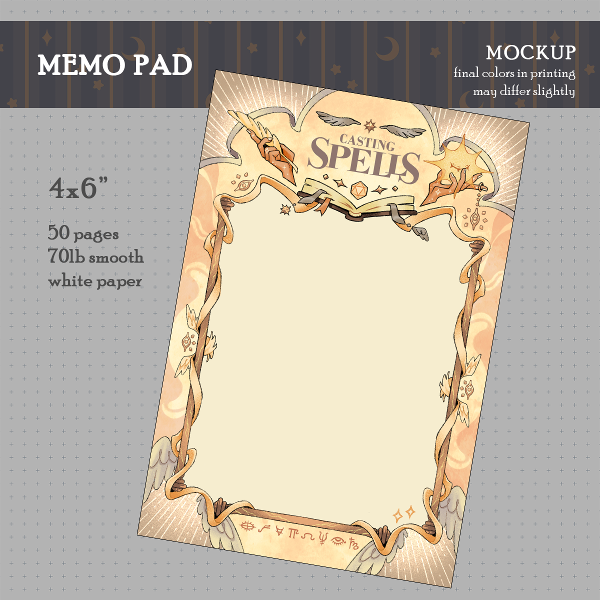 Casting Spells Memo Pad (Cleric/Abjuration)