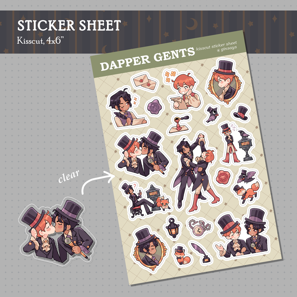 Dapper Gents Sticker Sheet