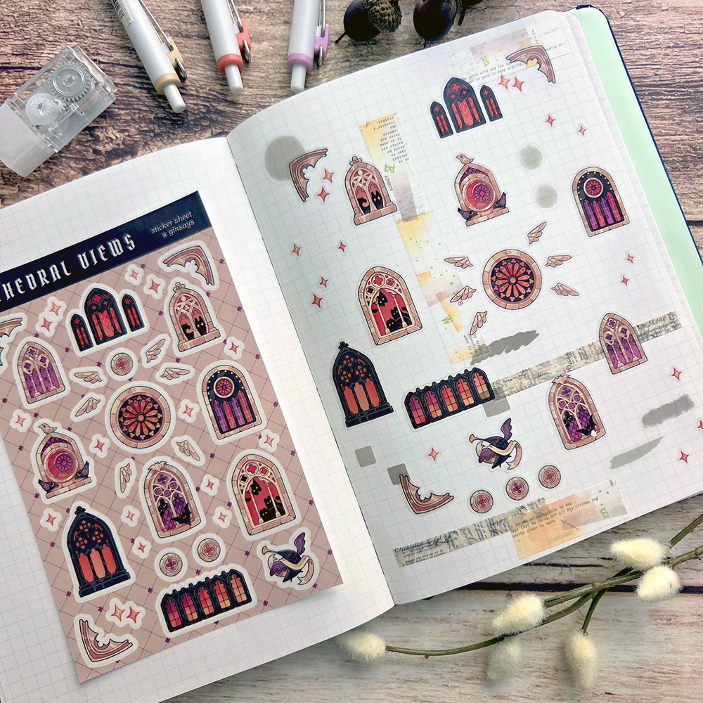 Cathedral Windows Sticker Sheet